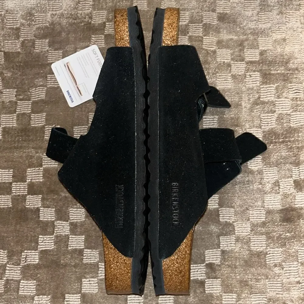 Birkenstock Arizona Soft Footbed Suede Leather, Black, EU 41 NWT